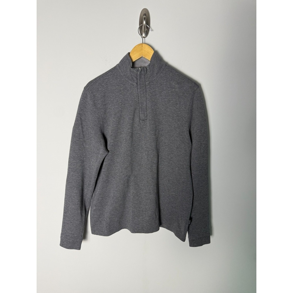 Hugo Boss Quarter Zip Sweater Mens M Gray Regular Fit Pullover Knit